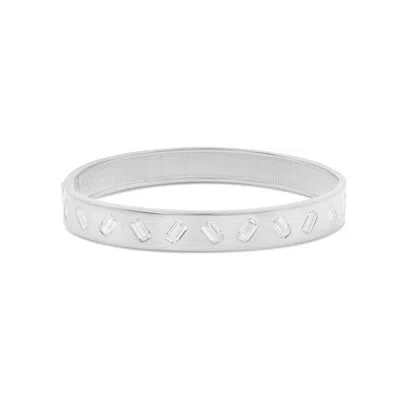 Shymi Women's Emerald Shape Bangle - Silver