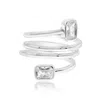 Shymi Women's Emerald Spiral Statement Ring - Silver