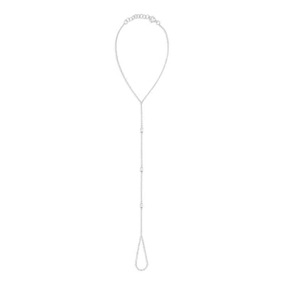 Shymi Women's Emerald Stone Hand Chain - Silver In Metallic