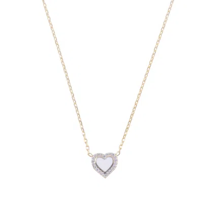 Shymi Women's Enamel & Pave Mini Heart - White