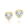 Shymi Women's Fancy Shape Bezel Set Studs - Heart Gold
