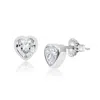 Shymi Women's Fancy Shape Bezel Set Studs - Heart Silver
