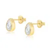 Shymi Women's Fancy Shape Bezel Set Studs - Pear Gold In Gold