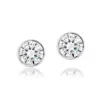 Shymi Women's Fancy Shape Bezel Set Studs - Round Silver