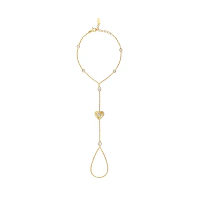 Shymi Women's Fluted Heart Hand Chain - Gold