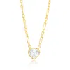 Shymi Women's Gold Bezel Heart Thin Paperclip Necklace In Gold