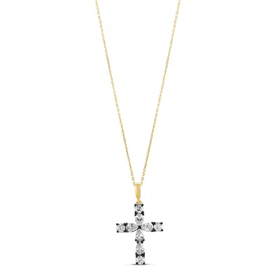 Shymi Women's Gold / Black Black Rhodium Mix Shape Cross In Gold/black
