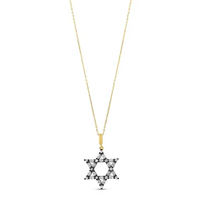 Shymi Women's Gold / Black Black Rhodium Mix Shape Star Of David In Gold/black