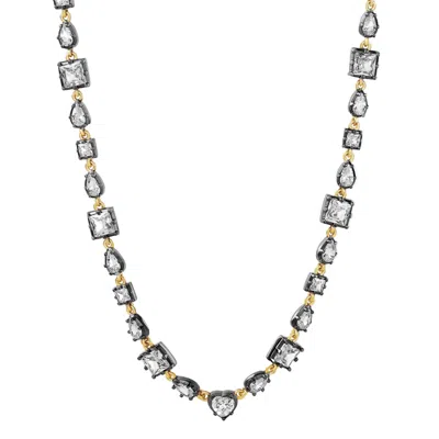 Shymi Women's Gold / Black Multi Shape Black Rhodium Necklace - Black In Gold/black