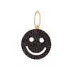 Shymi Women's Gold / Black Pave Smiley Charm In Black