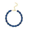 Shymi Women's Gold / Blue Heart And Emerald Shape Tennis Bracelet - Blue