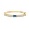 Shymi Women's Gold / Blue Pave Bangle With Stone - Gold & Blue