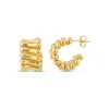 Shymi Women's Gold Chunky Rippled Hoops