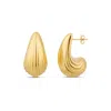 Shymi Women's Gold Chunky Textured Tear Drop Earrings In Gold