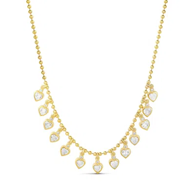 Shymi Women's Gold Fancy Shape On A Beaded Ball - Hearts
