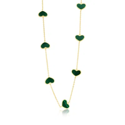 Shymi Women's Gold / Green Multi Heart Layering Necklace - Green