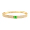 Shymi Women's Gold / Green Pave Bangle With Stone - Gold & Green In Gold