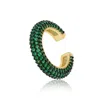 Shymi Women's Gold / Green Pave Ear Cuff - Green In Green