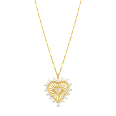 Shymi Women's Gold Heart Medallion Necklace