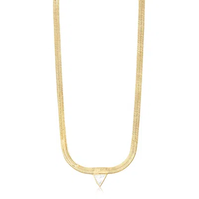 Shymi Women's Gold Herringbone With Stone