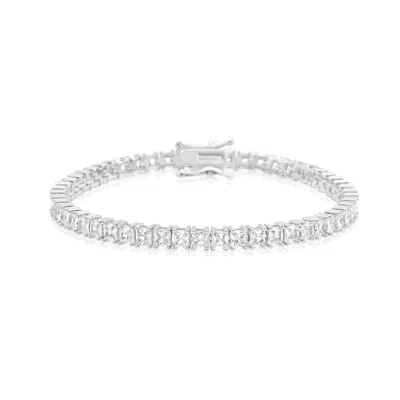 Shymi Women's Gold Large Square Tennis Bracelet - Silver