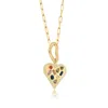Shymi Women's Gold Multi Color Heart Pendant Necklace