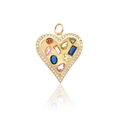 Shymi Women's Gold Multi Shape Heart Charm
