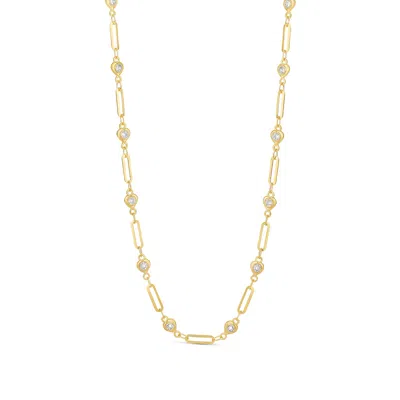 Shymi Women's Gold Paper Clip And Stone Chain