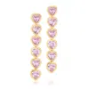 Shymi Women's Gold / Pink / Purple Heart Drop Earrings - Pink In Gold