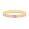 Shymi Women's Gold / Pink / Purple Pave Bangle With Stone - Gold & Pink In Gold
