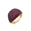 Shymi Cubic Zirconia Pavé Dome Signet Ring In Purple