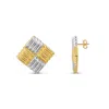 Shymi Women's Gold / Silver Textured Square Statement Earrings - Two Tone