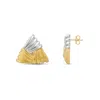 Shymi Women's Gold / Silver Textured Triangle Statement Studs - Two Tone