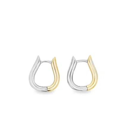 Shymi Women's Gold / Silver Two Tone U Shape Earrings In Multi