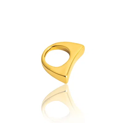Shymi Women's Gold Smooth Contour Oversized Statement Ring