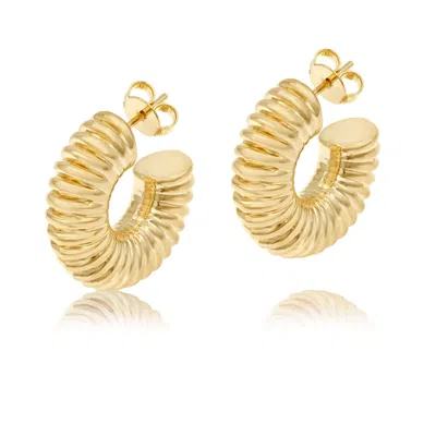 Shymi Women's Gold Textured Hoops