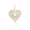 Shymi Women's Gold / White Pave Heart & Stone Charm - Gold & White