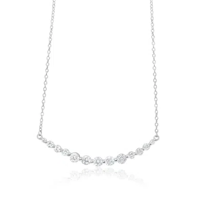 Shymi Women's Graduated Floating Stone Necklace - Silver