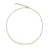 Shymi Women's Graduated Three Prong Tennis Necklace - Gold