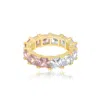 Shymi Women's Half And Half Prong-set Eternity Band - Gold & Pink In Gold