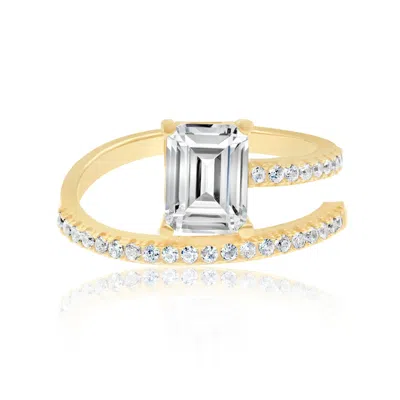 Shymi Women's Half Way Around Emerald Statement Ring - Gold