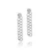 Shymi Women's Hanging Thin Chain Front / Back Stone Earrings - Silver