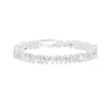 Shymi Women's Heart And Emerald Shape Tennis Bracelet - Silver