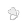 Shymi Women's Heart Pave Outline Ring - Silver In Silver