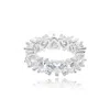 Shymi Women's Heart Prong-set Eternity Band - Silver