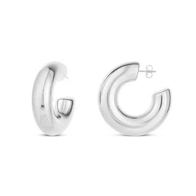 Shymi Women's Jumbo Tube Hoops - Silver In Metallic