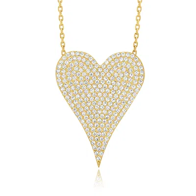 Shymi Women's Large Pave Heart - Gold