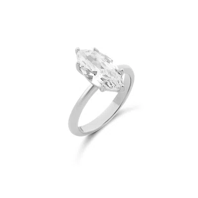 Shymi Women's Marquis Shape Cocktail Ring - Silver