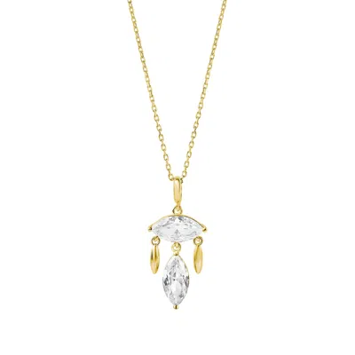 Shymi Marquise Chandelier Pendant Necklace In Gold