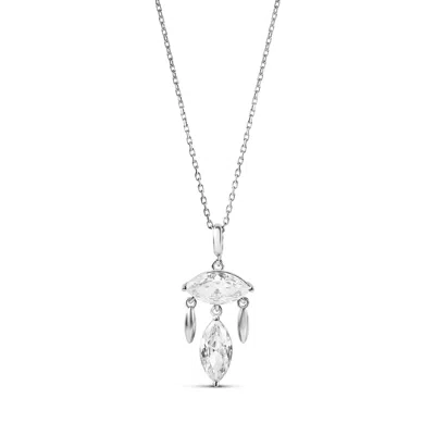 Shymi Marquise Chandelier Pendant Necklace In Metallic